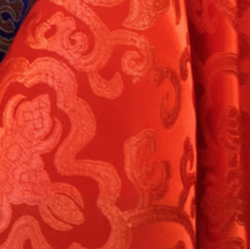 Red Stitching Chinese Silk
